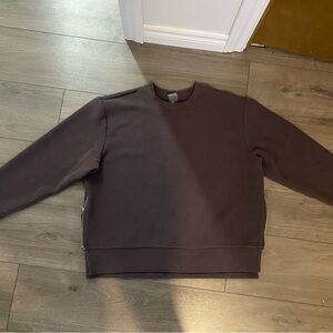 Women’s Calia by Carrie Underwood Ribbed Crewneck side Zip Sweatshirt - Brown